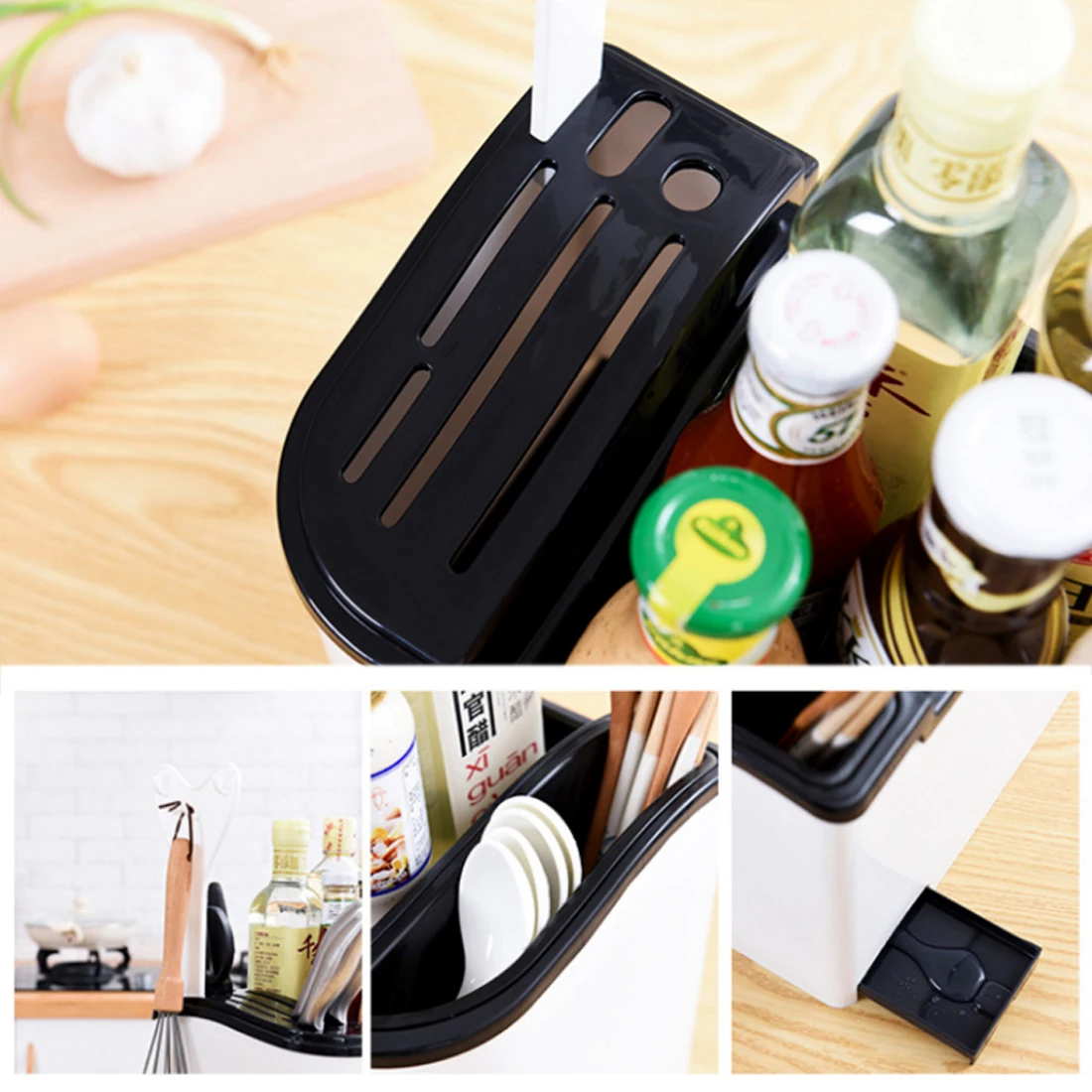  Double Layers 6 Grids Seasoning Pots Multifunctional Kitchen Spice Container for Tableware Condimen