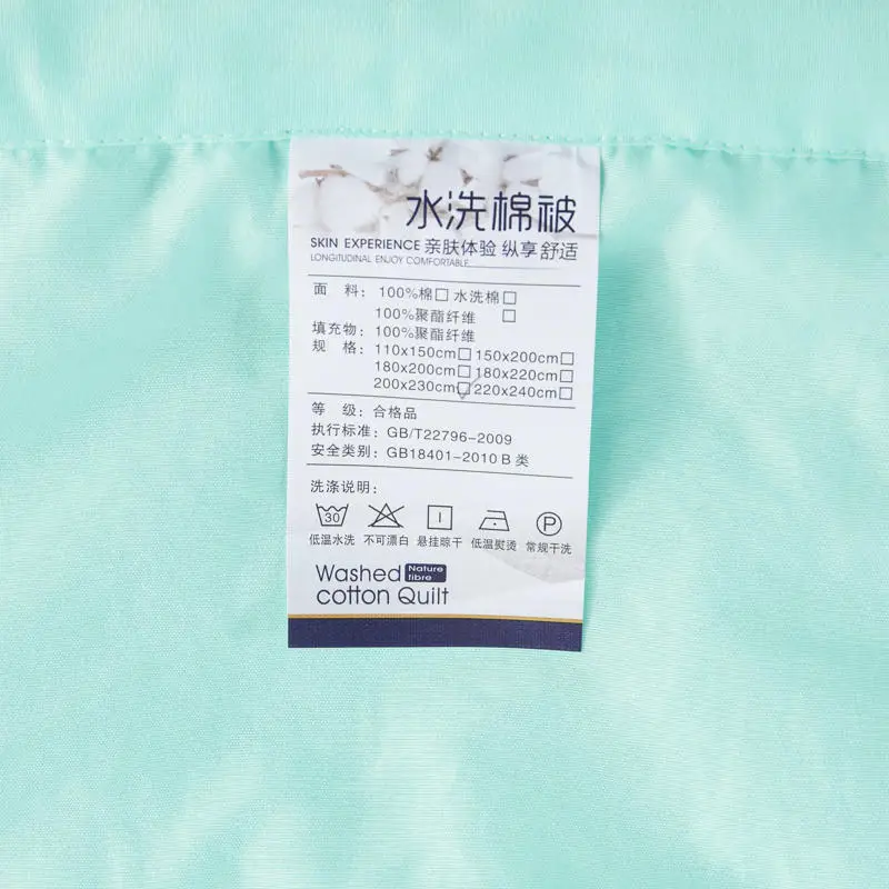 Мягкое кожаное вымытое хлопковое летнее тонкое одеяло голубого цвета бонсай, Крутое одеяло, высокое качество, домашний текстиль