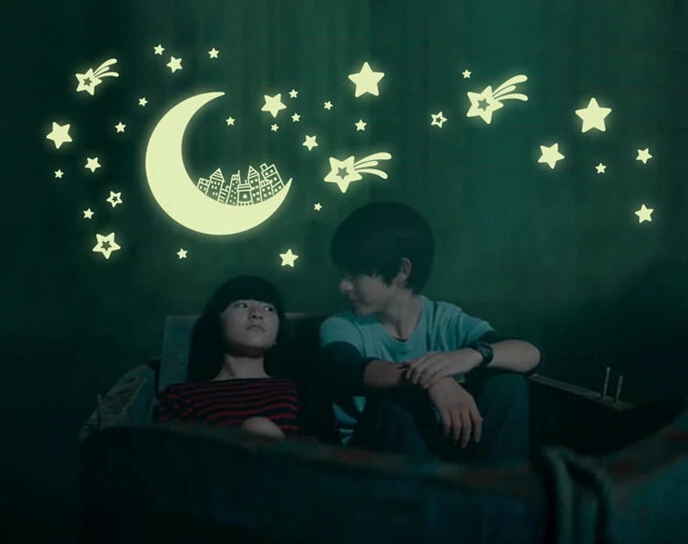 20*25cm night Light Luminous stickers home decor home decoration wall sticker for kids rooms wall decals MOON AND STARS Y0016