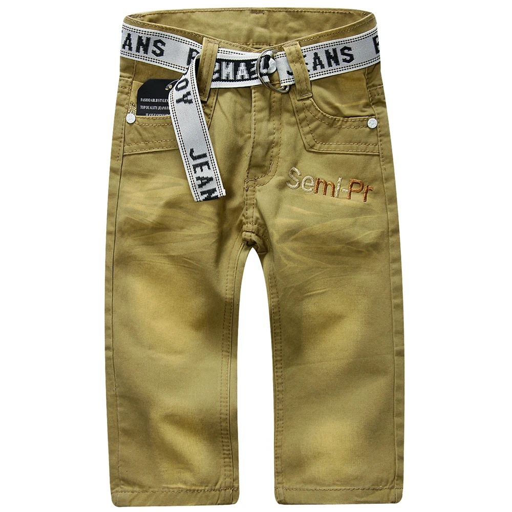 

High quality cotton 100% woven pant khaki with cute emboridery 2016BP02 A