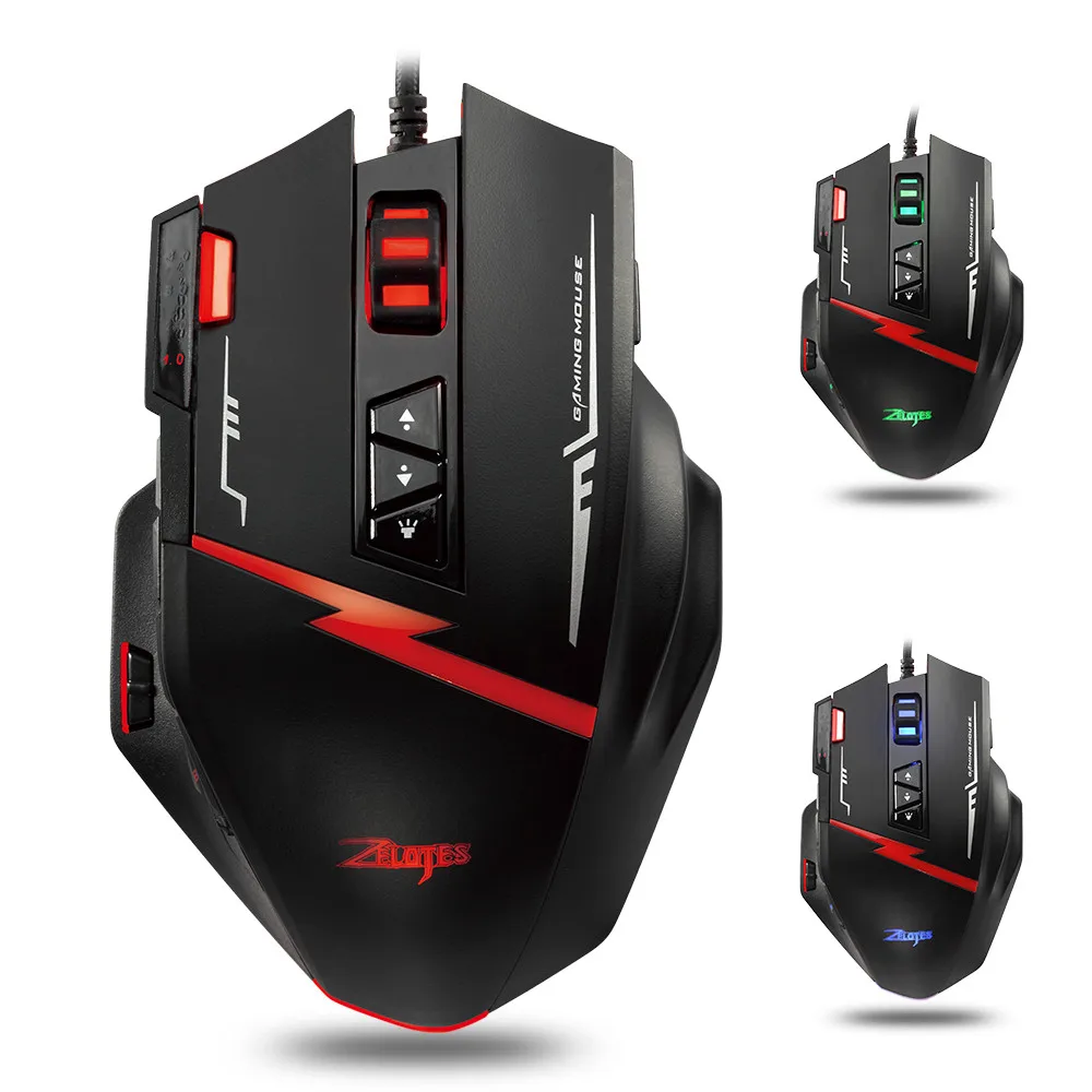 

Zelotes C15 Gaming Mouse Wired Mouse Adjustable 7000 DPI 13 Programmable Buttons Weight Tuning Cartri Mice for PC Laptop L0319