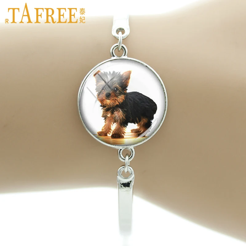 

TAFREE Brand High Quality cute dog bracelet Glass gem pet jewelry fashion parrot birds charms women present for kids girls B107
