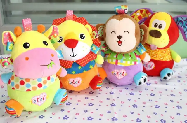 4 styles Cartoon Animal Roly-poly toy Baby Stuffed Plush Doll colorful tumbler Stuffed for child girls boys 20%Off 1