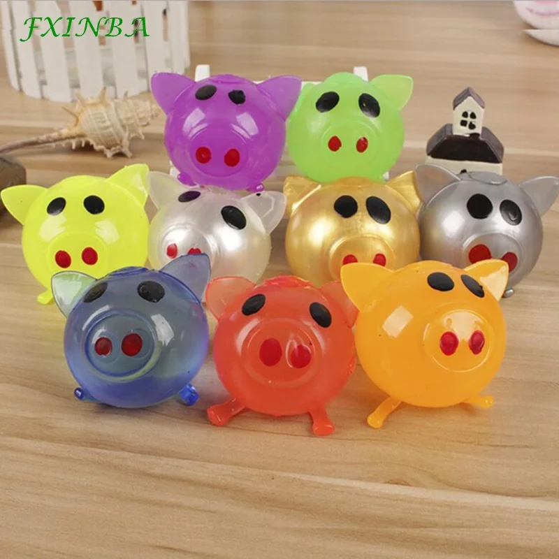 

FXINBA 1 Piece Anti Stress Pig Splat Water Ball Vent Toy Venting Sticky Pig Squishy Squeeze Novelty Shocker Gags Joke Prank