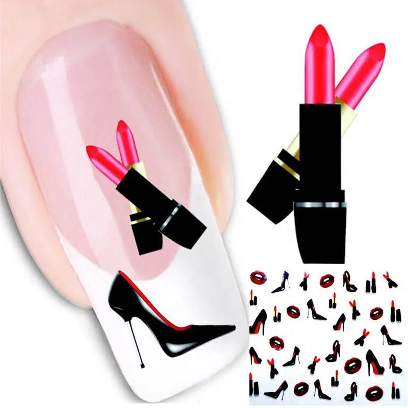5 шт. декоративная помада для маникюра в виде сердца|fingernail sticker|nail stickernail manicure stickers