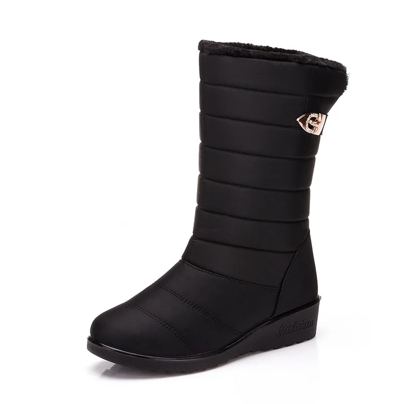 Skup Wysokie buty damskie grube pluszowe śniegowce zimowe wodoodporne antypoślizgowe buty damskie ciepłe futro kobiet botas mujer buty kobieta WSH3141