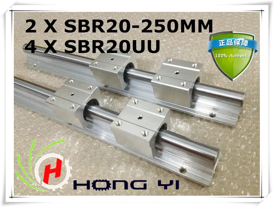 

Free shipping 2pcs linear rail SBR20 L250mm+4pcs SBR20UU linear open blocks for cnc router 3d printer