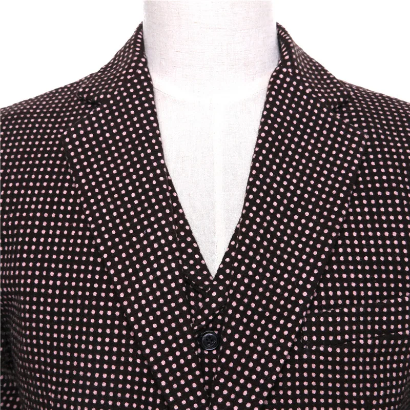 Новые мужские повседневные блейзеры, пиджак, коричневый узор в горошек, шерсть, тонкий Английский Костюм, Blaser Masculino, мужской костюм, пальто, размер XS-4XL на заказ