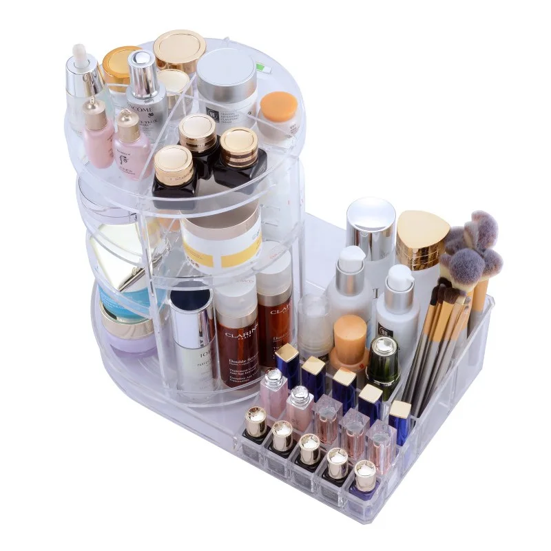 New Plastic Makeup Organizer Lipstick Rack Rotating Makeup Storage