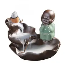 Курильница для благовоний горелка Керамическая маленький монах подставка для ароматических палочек домашний декор Somke водопад ароматерапия Будда ценсер рефлюкс