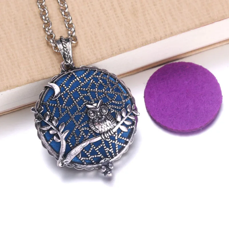 New Owl Aroma Diffuser Necklace Open Lockets Pendant Perfume Essential Oil Aromatherapy Locket With Pads 040318 | Украшения и