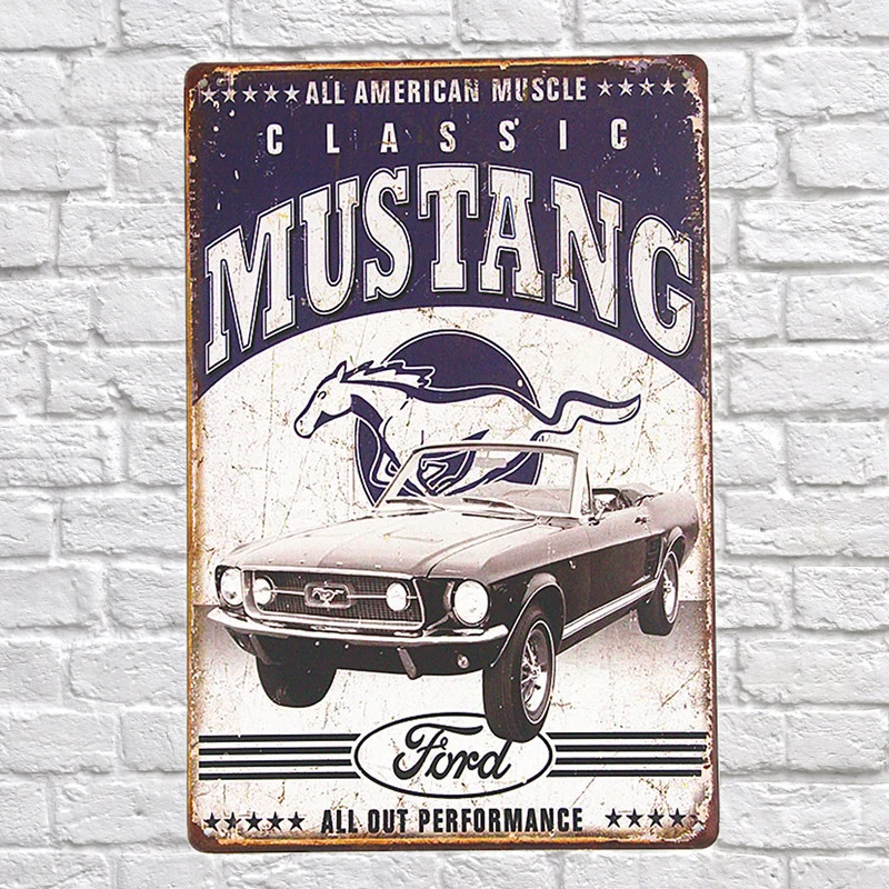 

Vintage Style All American muscle classic mustang Decorative Metal Signs 20x30cm iron Painting Bar Pub wall art metal plates