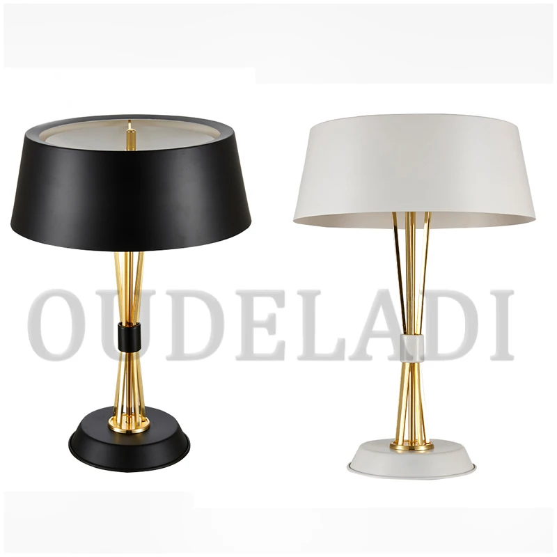 Современные скандинавские алюминиевые настольные лампы, простые металлические декоративные лампы для гостиной, кабинета, спальни, индивидуальная прикроватная лампа E27