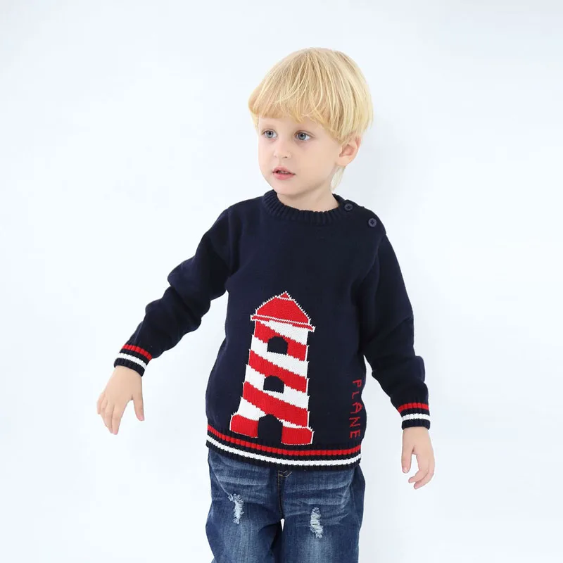 

New Knitted Toddler Boy Sweater Casual Autumn 2018 Geometric Pattern Warm Cotton Boys Sweaters Pullovers Children Clothes