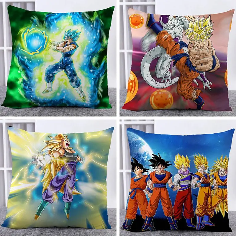 

New Japanese Anime Dragon Ball Z Home Textile Two Sided Square Throw Pillow Cover Cases