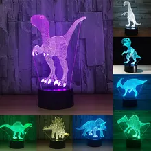 Christmas Gift 3D Dinosaur Acrylic LED Night Light Touch 7 Color Change Desk Table Lamp Party Decorative Cristmas Decoration led rgbw colorful color change christmas trees decoration wedding furniture decoration lamp