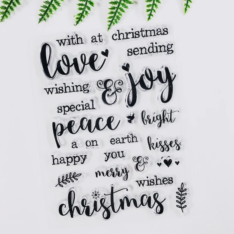 Merry Christmas английские слова прозрачные штампы DIY силиконовые печати Скрапбукинг открытка изготовление фотоальбома украшения