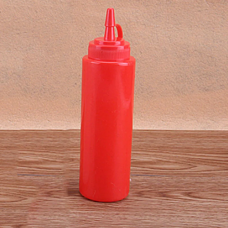 Выдавливаемые бутылки для приправ с закручивающейся крышкой крышки кетчуп горчица Майо горячие соусы оливковое масло бутылки кухонный гаджет - Цвет: Красный
