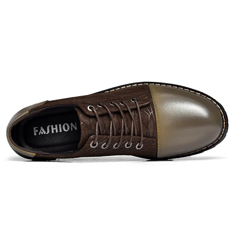 44 Couro Casuais Dos Genuíno Fora Preto Up Marrom Respirável De black 38 Sapatos Calçados Tamanho Portas Brown Homens Lace Oxfords 1gwT5qx