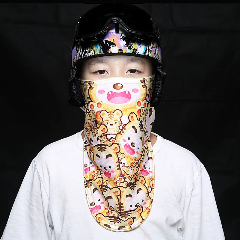 Детская зимняя теплая защита от холода, Ветрозащитная маска для лица, детская Лыжная маска для сноуборда, мотоцикла, велосипеда, шарф
