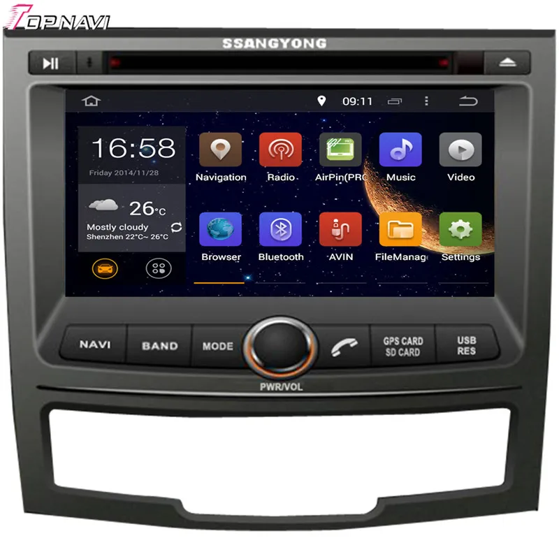 Topnavi 7 ''Восьмиядерный 2 Гб ОЗУ Android 6 0 автомобильное радио стерео GPS для SSANGYONG
