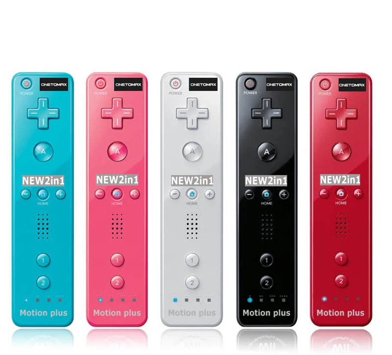 Nintendo 2 in 1 Wiimote 용 모션 플러스 내장형 리모콘 컨트롤러 Wii Remote Motionplus with Silicone Case