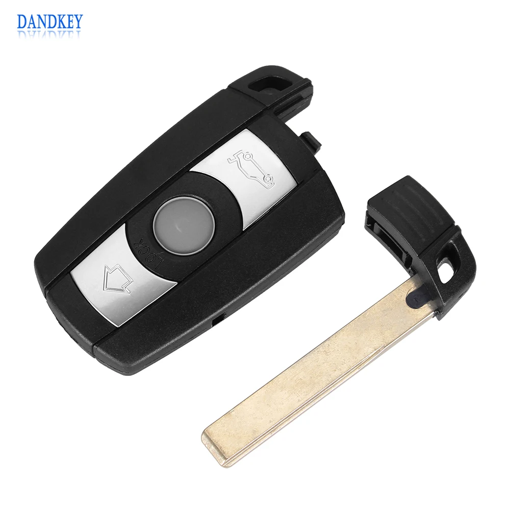 

Dandkey 3 Button Remote Key Case For BMW 1 3 5 6 Series Smart Key Shell Blade Fob E90 E91 E92 E60 With Logo