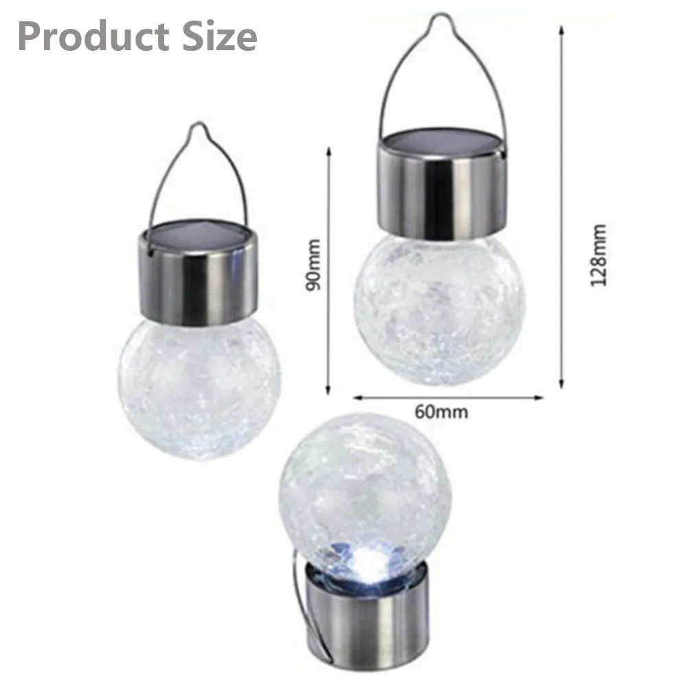 14PCS Solar Hanging LED Light Mosaic Crackle Glass Globe LED Garden Lights Pendant Lamp Color Change Lantern Lamparas 35AP11 (5)