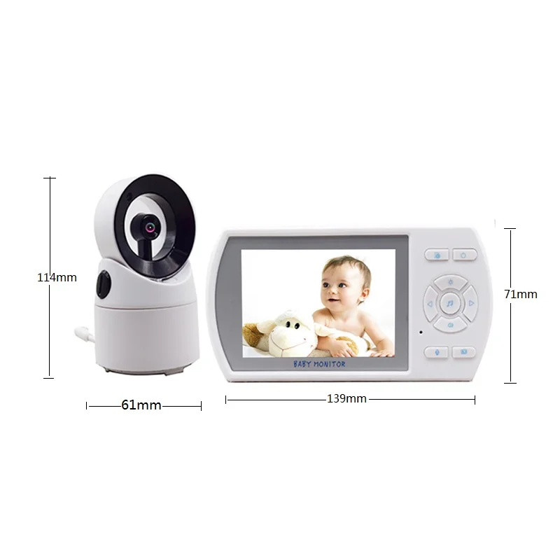 3,5 дюймов Вращающийся беспроводной младенческий монитор в режиме реального времени монитор радионяни контроль температуры