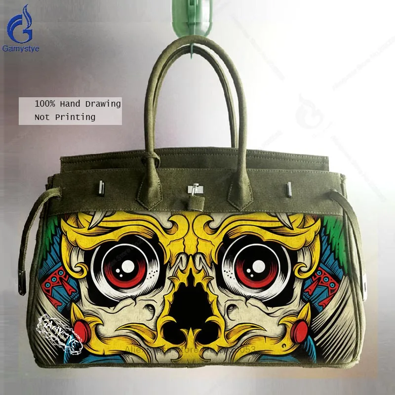 

2018 Simple Canvas Bags for Men Messenger Bag Smith Big Satchel Art Hand Drawing Graffiti Vintage Crossbody Handbags Casual Tote