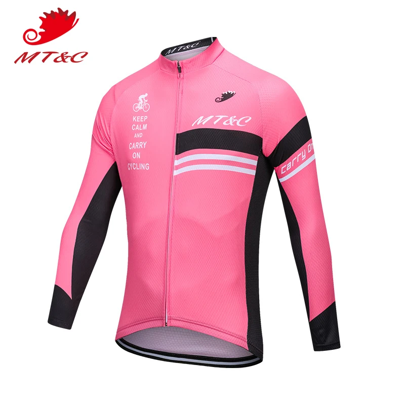 

MT&C Men Cycling Jersey Rose Red Carry On Cycling Breathable Clothes Quick Dry Bicycle Spring Autumn Sportswear Bike Clothes