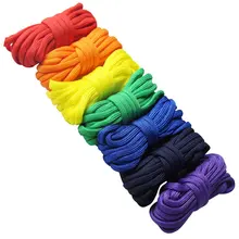7pcs Rainbow Paracord Bracelet Cord Lifeline Parachute Rope Outdoor Survival Safe Rope Set DIY Hand Woven Hiking Accessories 3m outdoor emergency surviving quick release parachute hand rope cord bracelet w whistle blue