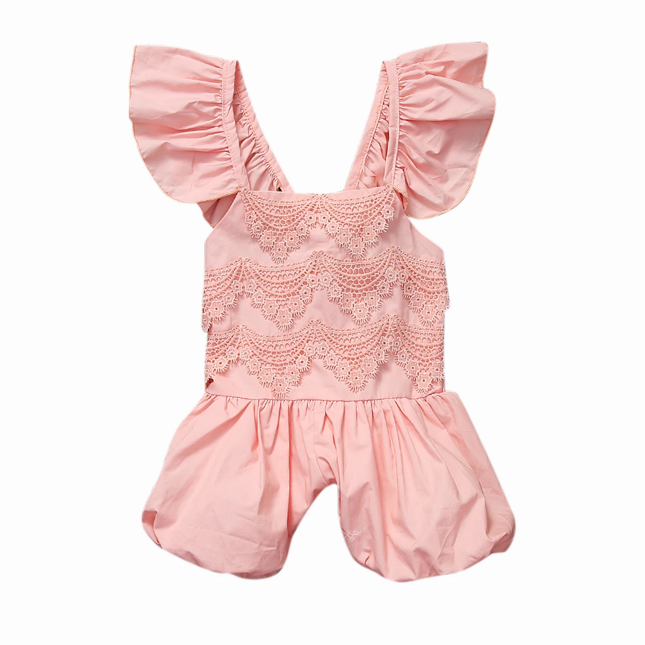 Sleeveless Toddler Baby Girls Lace Floral Romper Jumpsuit Sunsuit 0 5T
