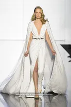 2016 Zuhair Murad Design Abendkleid V-ausschnitt Luxus Sleeveless Chiffon Kleider Cocktail Party Robe De Soiree MY1108-17
