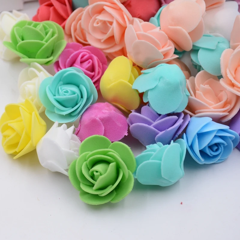 100PCS Mini PE Foam Rose Artificial Flowers For Wedding Car Decoration