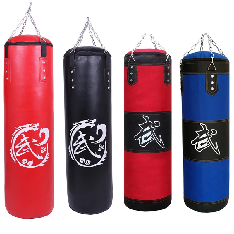 

60cm/80cm/100cm/120cm Red Black Blue Training Fitness MMA Boxing Punching Bag Empty Sport Kick Sandbag Muay Thai Boxer Training
