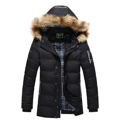 NIANJEEP пуховик мужской зимние куртки Для мужчин s Черный Повседневное зима мужской пальто теплые парки верхняя одежда с капюшоном пальто
