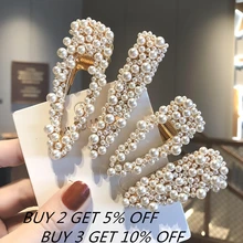 Корейская мода жемчужные Заколки Для Волос Заколки для женщин девушек ручная работа заколка для волос с жемчугом аксессуары