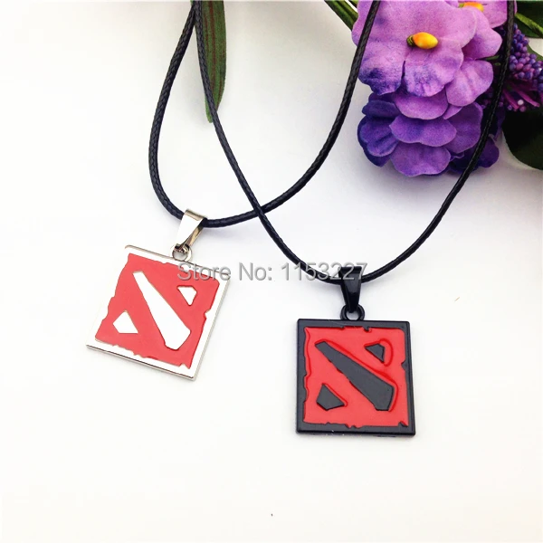  Men Women trade online games around black red dota 2 sign pendant-necklace pendant necklace 2.5CM c