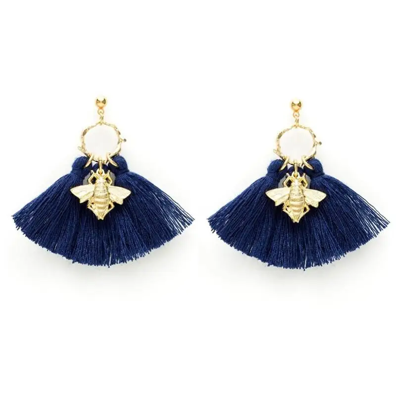 

Bohemian Little Bee Retro Tassel For Women Female Fringed Statement Earrings Handmade Brincos Jewelry