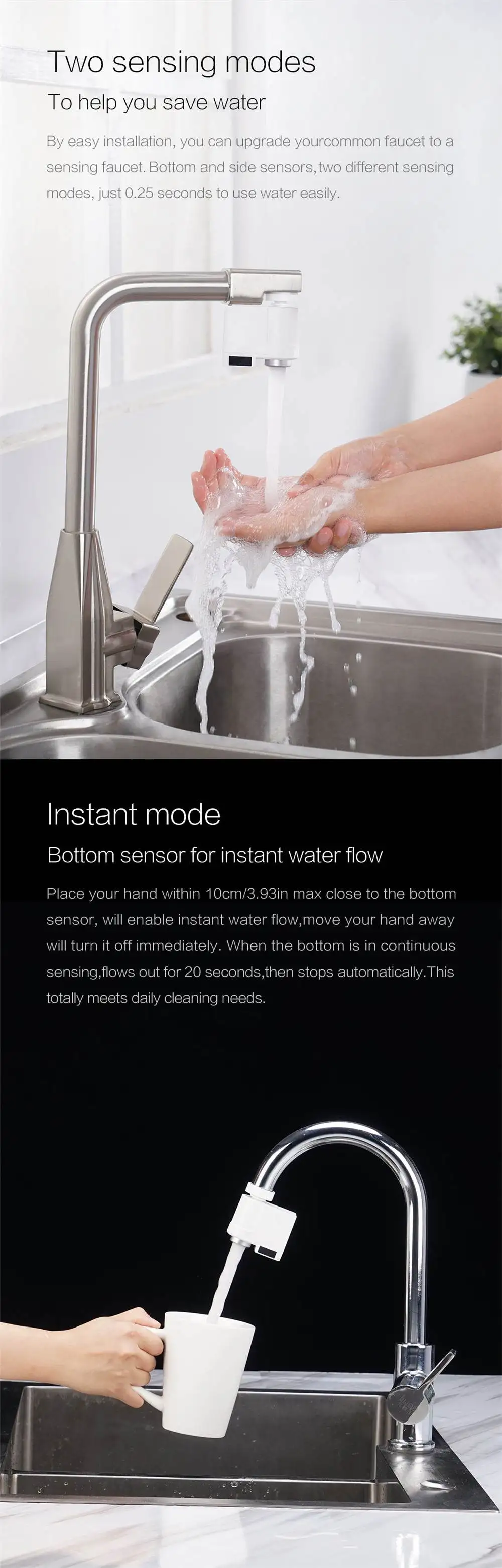 YOUPIN MI ZAJIA международная версия автоматическое сенсорное инфракрасное Индукционное устройство для экономии воды для кухни ванной раковины кран