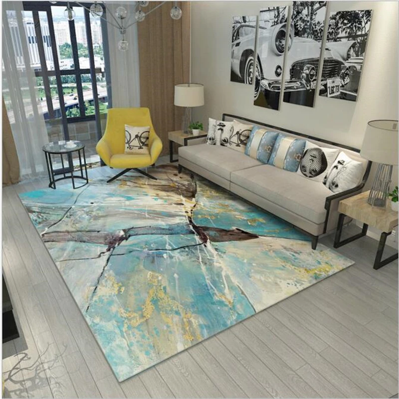 

Abstract Large Pastoral Style Modern Soft Carpet For Living Room Bedroom Kid Play Delicate Rug Home Floor Fashion Study Room Mat