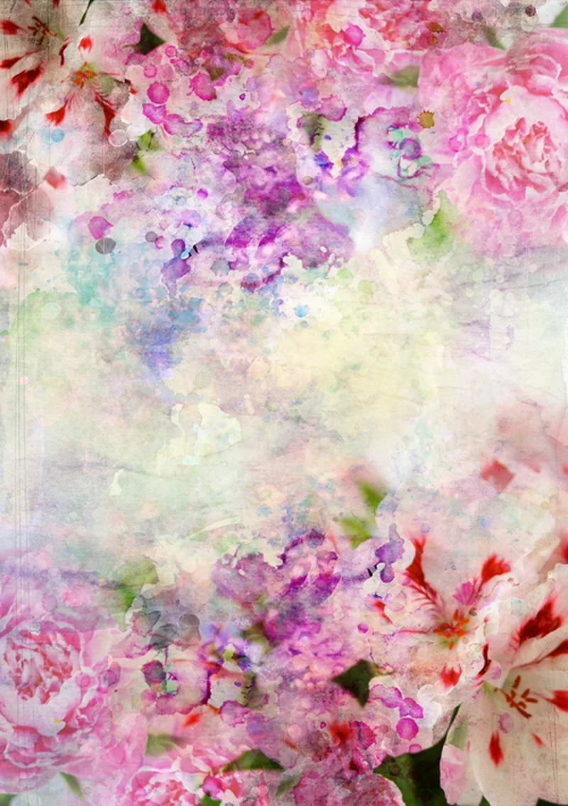 

5x7ft Pink Flowers floral Photography Backdrop Prop for Photographers D1642
