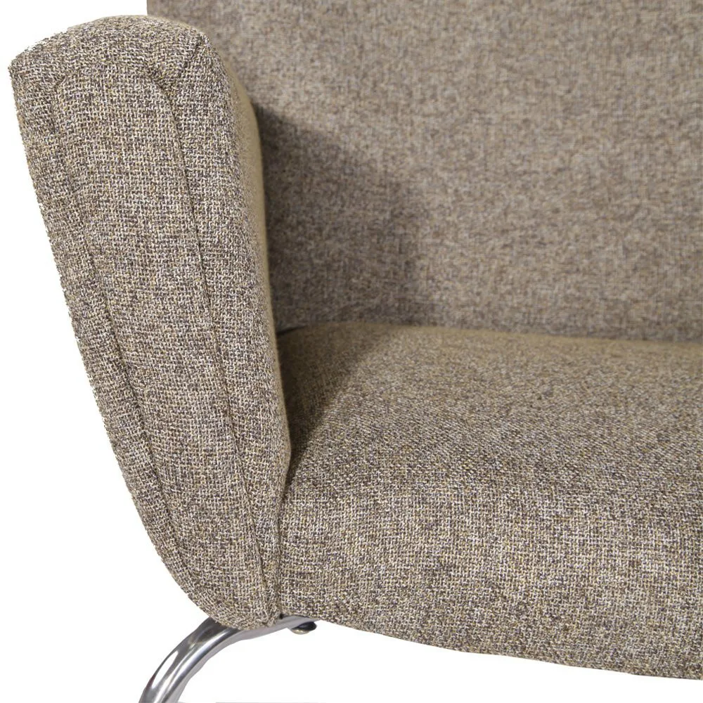 mcm hans j wegner style wing chair and ottoman pavilion stool