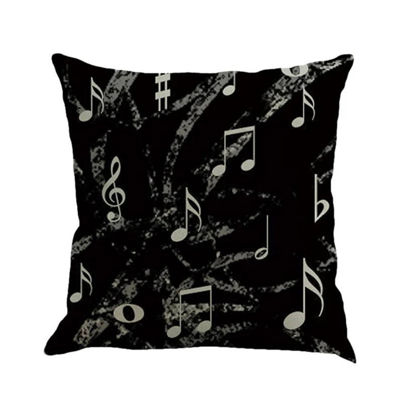 C Декоративные Чехлы для подушек с музыкальной нотой, льняная подушка, подушка с улыбкой, диван, домашний декор FS23