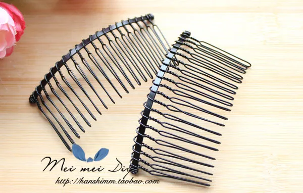 1 X серебро/золото DIY заколки для волос аксессуары для головных уборов высокое качество против выцветания расческа для волос - Цвет: Черный