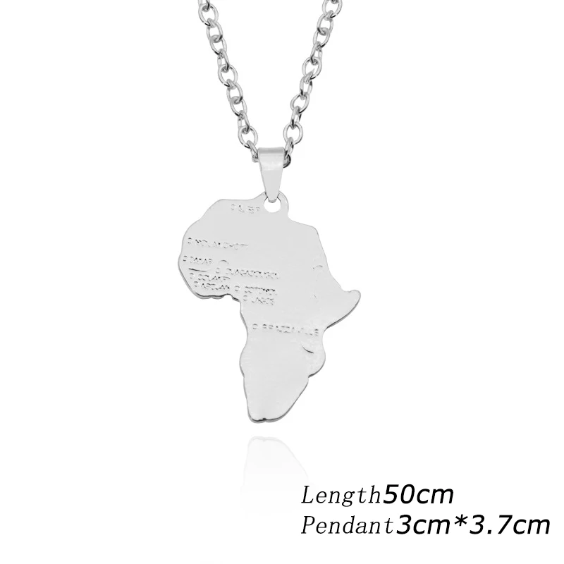 Африканское ожерелье, золотой цвет, подвеска и цепочка, Африканская Карта, подарок для мужчин/женщин, эфиопские ювелирные изделия, модные ювелирные аксессуары
