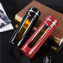 Офисная портативная стеклянная бутылка для воды персонализированный стеклянный фильтр чайные кружки-банки для напитков Tazas Creativas кувшины для воды 50M1029