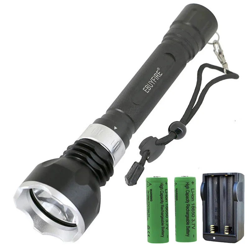 18650 Diving Flashlight T6 LED Underwater Light Scuba Diver Diving