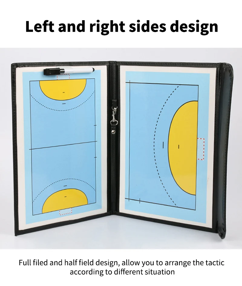 Портативный гандбол тактическая доска баскетбольная Доска тактическая Складная PU гандбол баскетбольная игра доска обучение магнит буфер обмена
